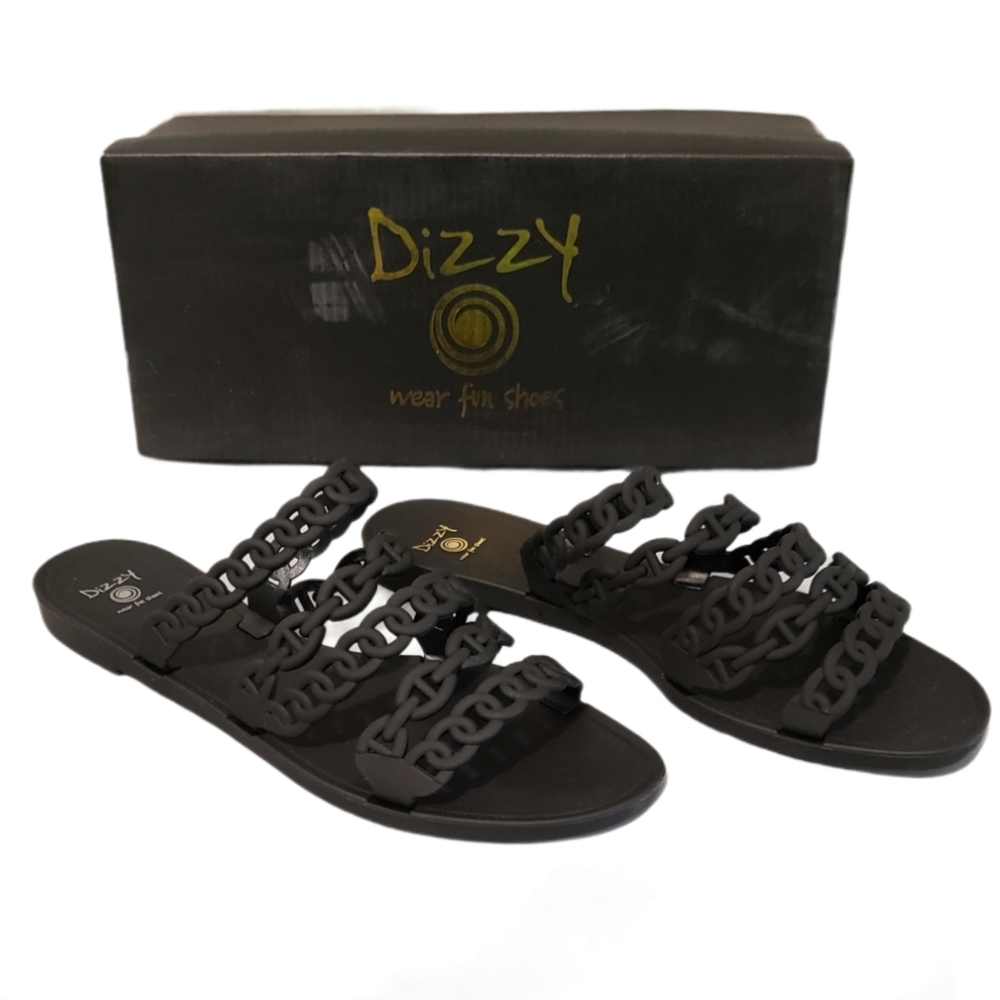 Dizzy Black Strappy Sandals
